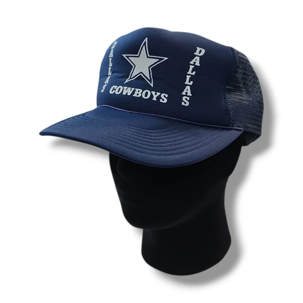 Vintage Dallas‎ Cowboys Trucker Mesh Foam Rope Snapback Navy Blue Hat Cap